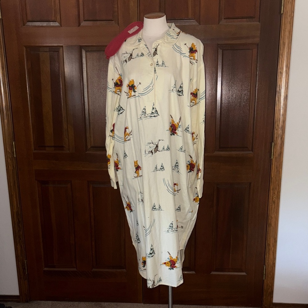 The Disney Stire Pooh Flannel Night Shirt with Eye Mask